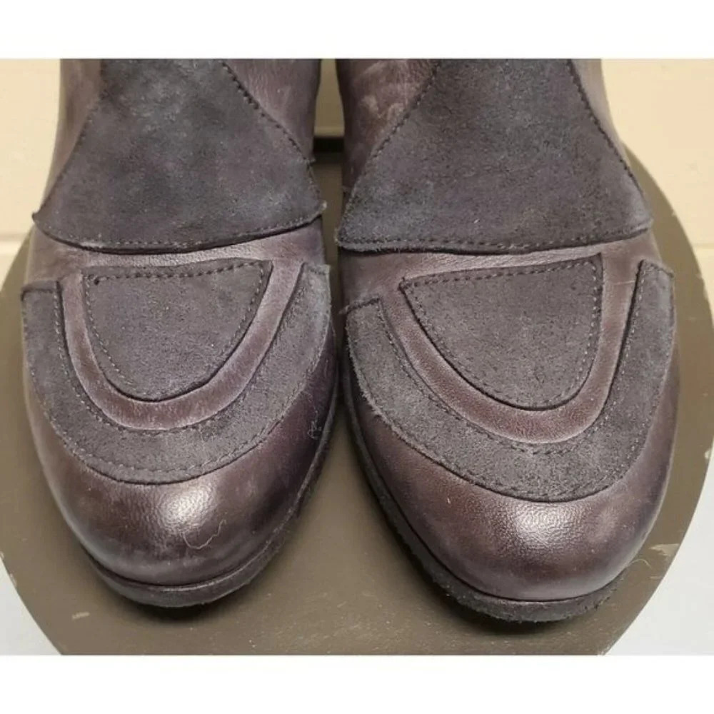 Gidigio Size 38 Charcoal Gray Leather w/ Suede Bootie / Ankle Booties  Italy EUC - Picture 6 of 12